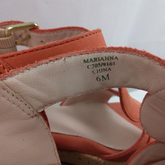 Taryn Rose Marianna Suede Wedge Sandal (Size 7 M) Orange  Taryn Rose Marianna Suede Wedge Sandal Orange Resort Cruise Women\'s Size 6 M
